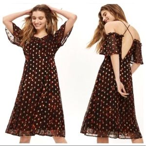 TOPSHOP Spot COLD SHOULDER SKATER Dress